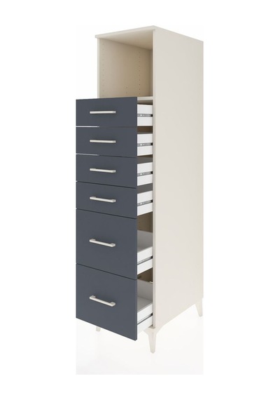 Kronos Dolap Tek Raflı 6 Çekmeceli 44x59x182 Aytaşı-antrasit Aytaşı