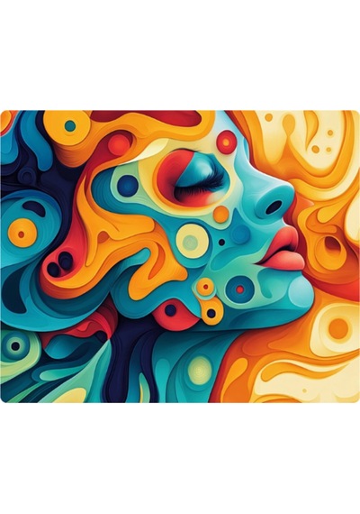 Modern Temalı Kadın Baskılı Mousepad 17,5x21,5 Cm