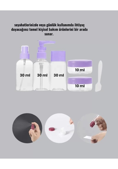 Northcity Taşınabilir 5 Li Seyahat Banyo Seti Şampuanlık Sprey Krem Kutusu Yeni Nesil