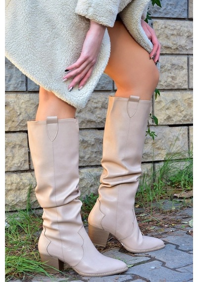 Fox Shoes Ten Büzgülü Dallas Kadın Çizme J404040109