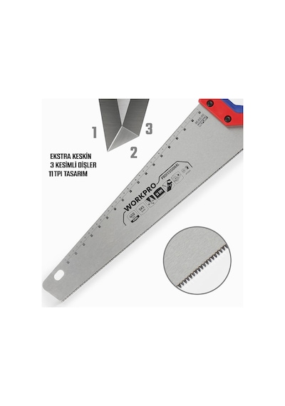 Workpro Wp215010 450mm Sk5 11 Tpı Ağır Hizmet Tipi El Testeresi