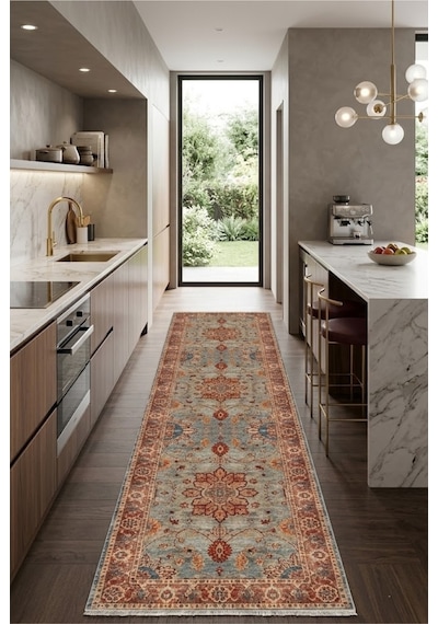 Dekoratif Halı Kaymaz Taban Leke Tutmaz Yıkanabilir Kilim Özel Ölçü Salon Halısı 3034