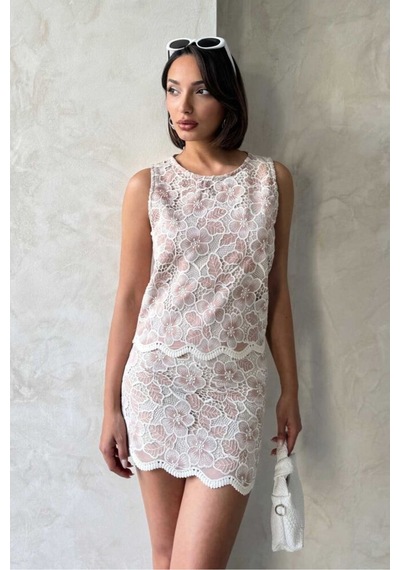 Verymoda Dantel Etek D2767 Pudra