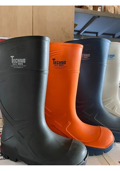 Techno Boots Poliüretan Soğuğa Dayanıklı Kısa Çelik Burunlu Turuncu Çizme Turuncu