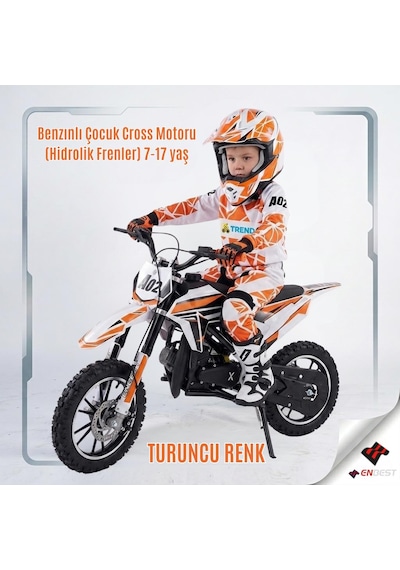 Enbest Benzinli Hidrolik Fren 7-17 Yaş Çocuk Cros Motoru