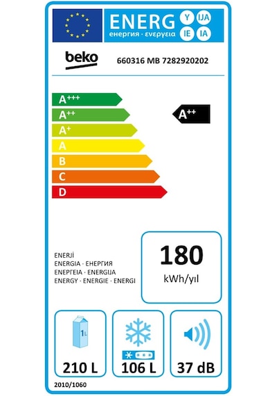 Beko 660316 MB 316 LT No-Frost Kombi Buzdolabı
