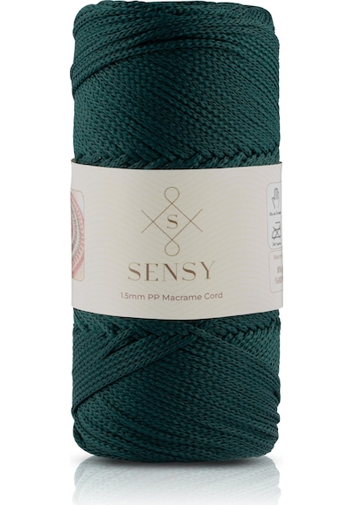 Sensy 1.5 Mm - 100 Gr Polyester Makrome Ipi Yeşil 150 M Polyester Makrome Ip Supla Ip Ve Çanta Ipliği