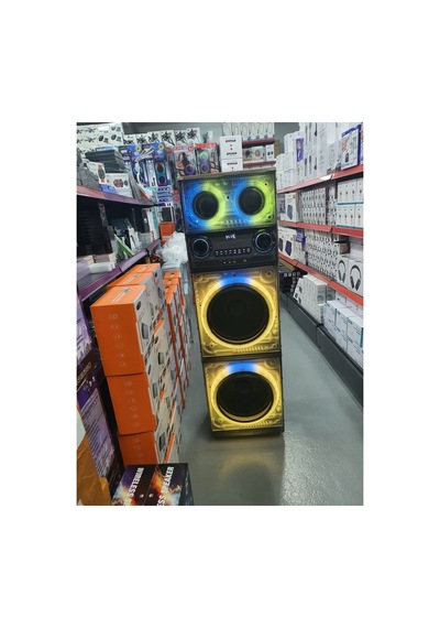 200w Büyük Boy Hoparlör 130cm 2 Adet Kablosuz Karaoke Mikrofonlu Şarjlı Bluetooth Speaker