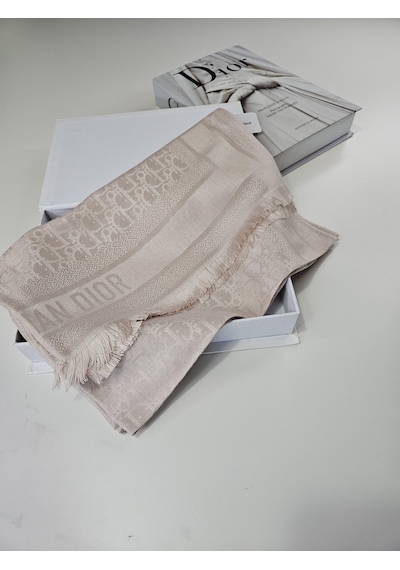 Cd Desen Kaşmir İpek Şal Silk Scarfs Hijab İthal Ürün Pudra