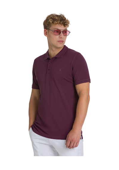 Hatemoğlu Mor Regular Fit 100% Pamuk Polo Yaka Tişört