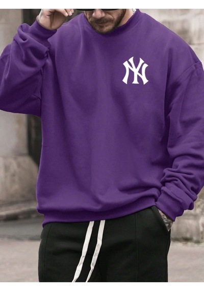 Altamira Erkek Ny Ön Arka Baskılı Oversize Bisiklet Yaka Sweatshirt 001
