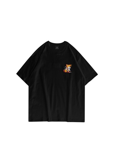 Flood Of Style Unisex Miles Tails Prower Sonick Siyah Tshirt