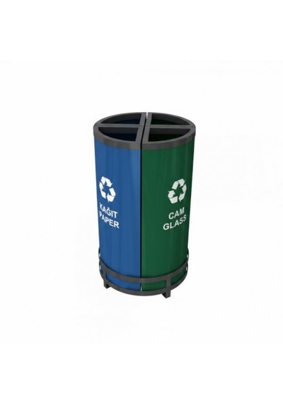 4 Lü Yuvarlak Sıfır Atık Geri Dönüşüm Ünitesi Gd-1040 Metal Atık Ayrıştırma Sistemi Hey Çelik