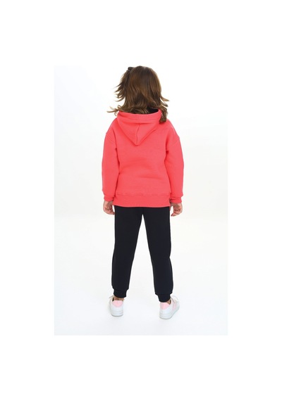 Toontoy Kids Toontoy Kız Çocuk Kapüşonlu Eşofman Takım Nar Çiçeği