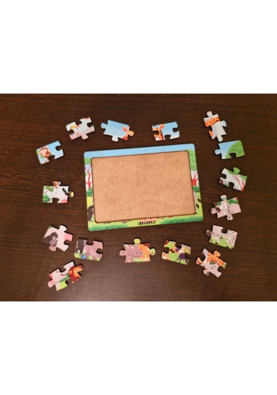 Hayvanlar Alemi 8 - 16 Parça Eğitici Öğretici Ahşap Çocuk Puzzle Yapboz Bebek Çocuk Oyuncak
