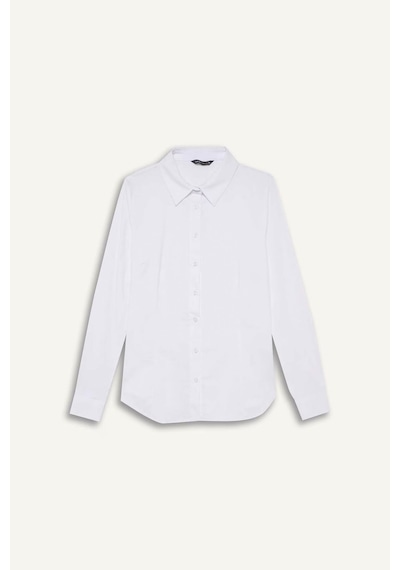 Defacto Regular Fit Basic Düz Bengalin Beyaz Kadın Gömlek I5278az/wt36 Beyaz
