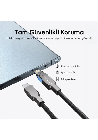 Ven-dens Vd-dc03cl Premium Usb-c Lightning Hızlı Şarj Kablosu 27w - Siyah