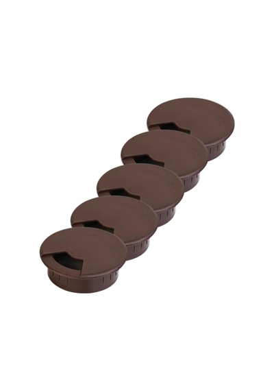 5 Adet Masa Üstü Kablo Kanalı Deliği Kapağı 6cm Masa Kablo Kapağı Kahverengi