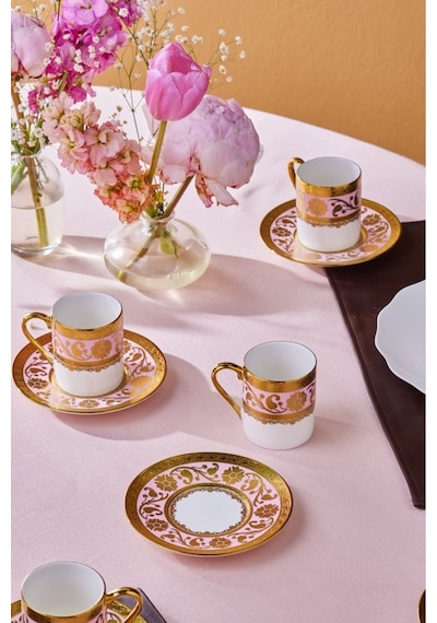 Karca Gülfem 6 Kişilik Kahve Fincan Takımı Pembe 90 Ml