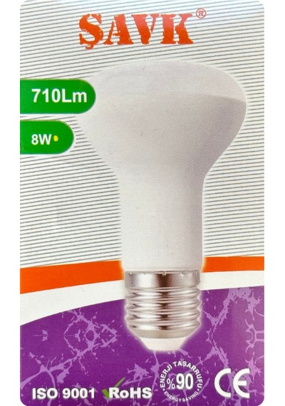 4 Adet Şavk 8w 54w Sarı Işık 3000k E27 Duylu Kalın Duy Led R63 Ampul