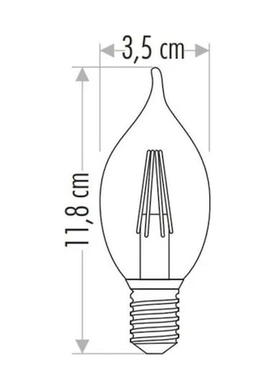 Cata Ct-4281 4w 220v E14 Duylu Led Rustik Kıvrık Ampul Amber Renk 5 Adet