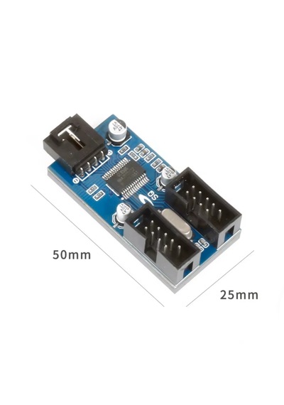 Alfais 6072 Anakart İç Usb Hub 9 Pin Header 1x4 Çoğaltıcı Port Genişletici Panel Rgb Dişi