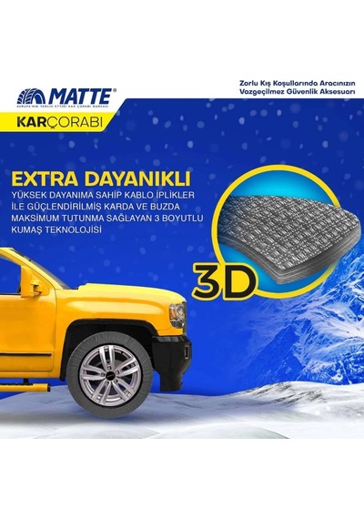 Lastik Kar Çorabı Kar Zinciri Muadili Yüksek Kalite Tekstil Kar Zinciri Extra Pro Series Medium Diğer