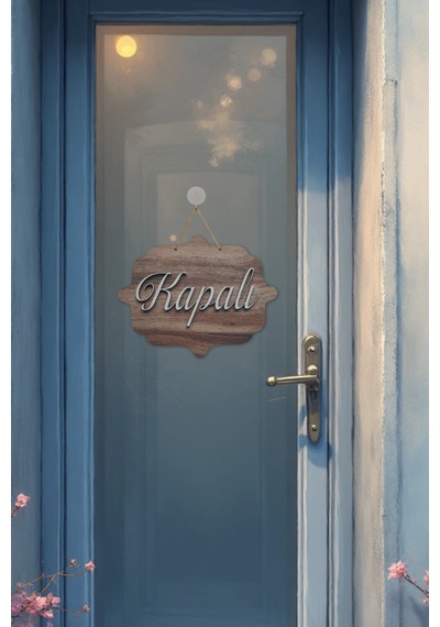 Ahşap Dekoratif Kesim Hattat Fontlu Açık-kapalı Yazısı