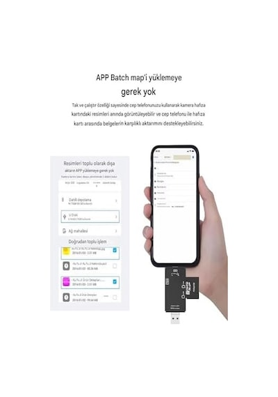 İphone 15/16 / 17 Serilerine Uyumlu Sd Kart Hafıza Kart Okuyucu Type-c Usb Flash Bellek Okuyucu, Siyah