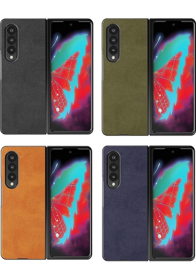 Galaxy Z Fold4 Için Deri Desenli Plastik Koruma Kilif - Al3156 561023468