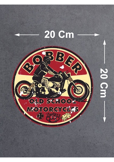 Vintage Motosiklet Sticker - Old School - Araba Oto Motosiklet Araç Sticker 02506 20x20 Cm