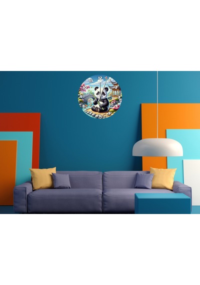 Ti-play Sevimli Ayı Toyra 30x30cm Akrilik Dekoratif Modern Duvar Saati ÇOk Renkli