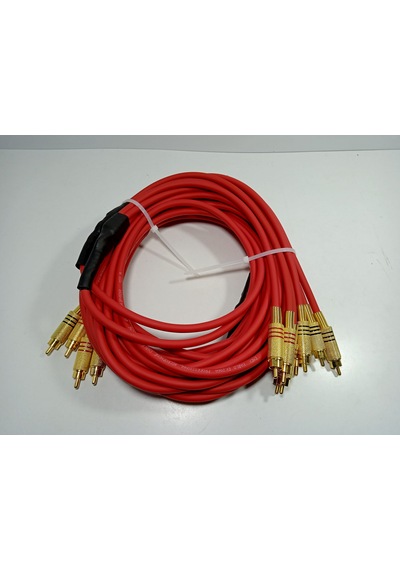 Amfi Rca Kablosu El Yapımı 4 Giriş 8 Çıkış Bakır Kablo- 5 Metre