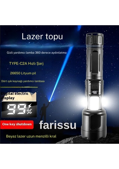 Small Sun Sm-316 50w 1000 Lümen 800m Menzilli Şarjlı Led El Feneri Siyah