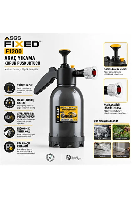 F1200 Araç Oto Yıkama Köpük Pompası Sulama Ilaçlama Klima Temizleme Pompası 2 Litre