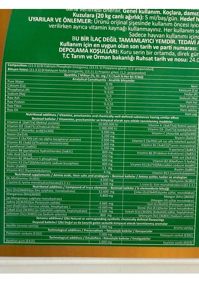 Royal İlaç Royal Ovisol Sheep&goat Koyun Ve Keçi Yem Katkısı 1 Lt