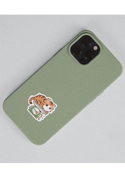 -mat Kağıt-sevimli Kedi Etiketleri -kawai Cat -2 Li - Sevimli Sticker -telefon Süslemeleri Kedi Çıkartmaları Mor