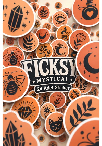 Mistik Sticker Seti - 24 Adet Yuvarlak Etiket Çıkartma Diğer