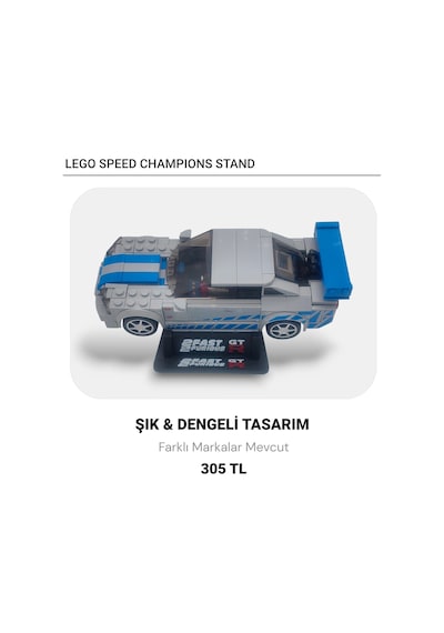 Speed Champions Standı Araç Sergileme Aparatı Model Vitrin Standı - Siyah