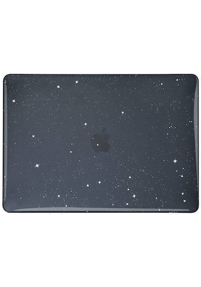 Arabulalaca Apple Uyumlu MacBook Pro 14 A2779 2023 Parlak Simli Siyah Kılıf