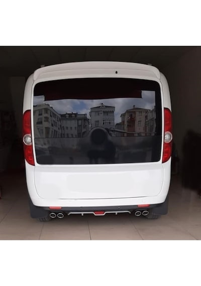 Oto H.i.t. Fiat Doblo D3 Uyumlu Body Kit Difüzör 4 Çıkış Gri Yuvarlak