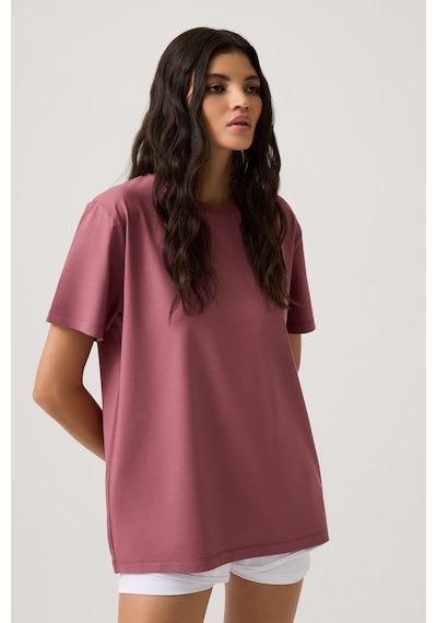 Los Ojos X Melodi Bordo Oversize Geniş Kalıp Tişört Boyfriend T-shirt Bordo