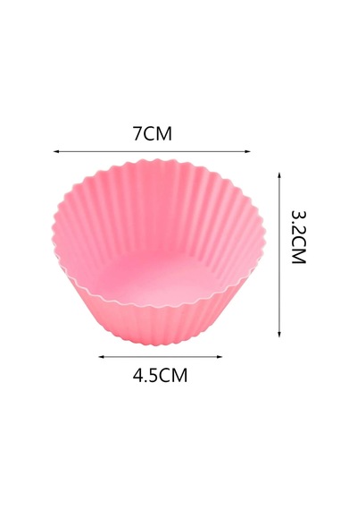 Hamur Fırçası 6 Adet Yıkanabilir Mini Tırtıklı Muffin Kalıbı- Ribanalı Kek-cupcake- Renkli Hamur Işi Kabı