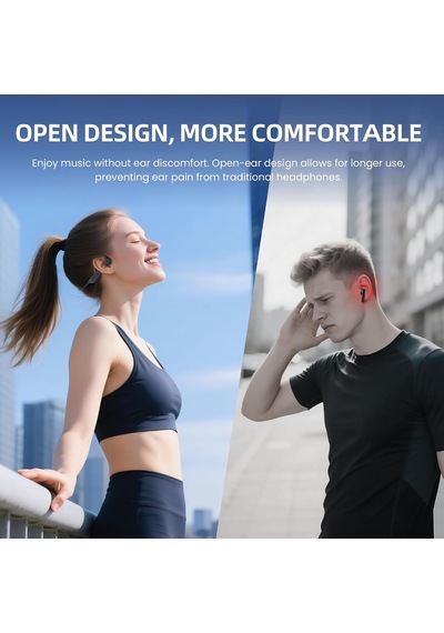 T10lite Kablosuz Bluetooth 6.0 Spor Kulaklıklar Kemik İletim Koşu Bisiklet Açık Kulak Tasarım Hifi Sürücü 18h P