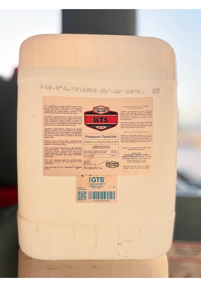 Kts Potasyum Tiyosülfat İçerikli Sıvı Gübre 20 Litre 1 kg