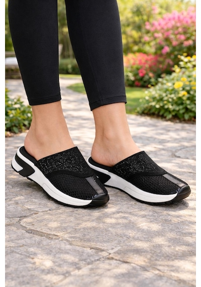 Kadın Günlük Rahat Slip-on Spor Terlik Siyah