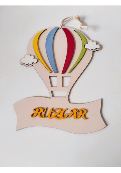 Çocuk Oda Kapı Süsü İsime Özel Krem