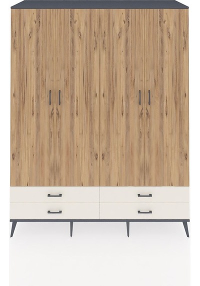 Kronos Gardrop 6 Raflı 4 Çekmeceli 2 Askılı 176x59x221 Antrasit-çam/aytaşı Çam/aytaşı Kronos Gardrop 6 Raflı 4 Çekmeceli 2 Askılı 176x59x221 Antrasit-çam/aytaşı Çam/aytaşı