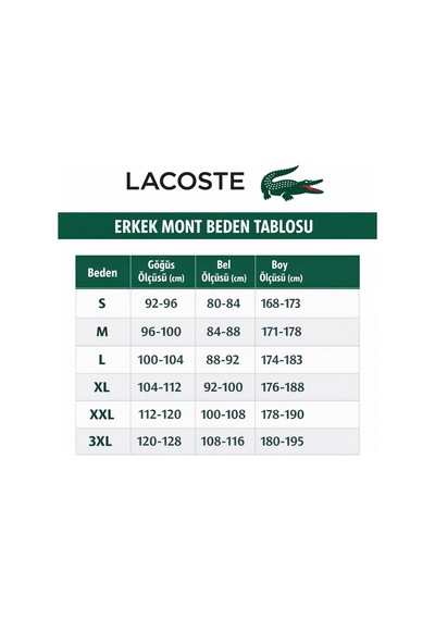 Lacoste Down Fill Mens Parka Sabit Kapüşonlu Kaz Tüyü Erkek Fitilli Parka Siyah