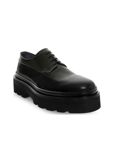 Cacharel Haki Eva Taban %100 Deri Smart Casual Ayakkabı Yeşil